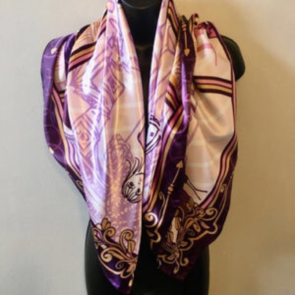 Vicky Tiel 21 Bonaparte Illustration Twilly Scarf - Picture 7 of 13